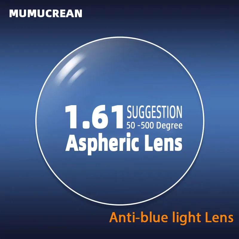 MUMUCREAN 1.56 1.61 1.67 1.74 Anti-Blue CR-39 Resin Aspheric Glasses Lenses Myopia Hyperopia Presbyopia Optical