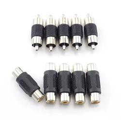 2/5/10pcs video Rca female to female CCTV Coupler AV cable Connector Rca dual Male to male Audio Adapter Plug