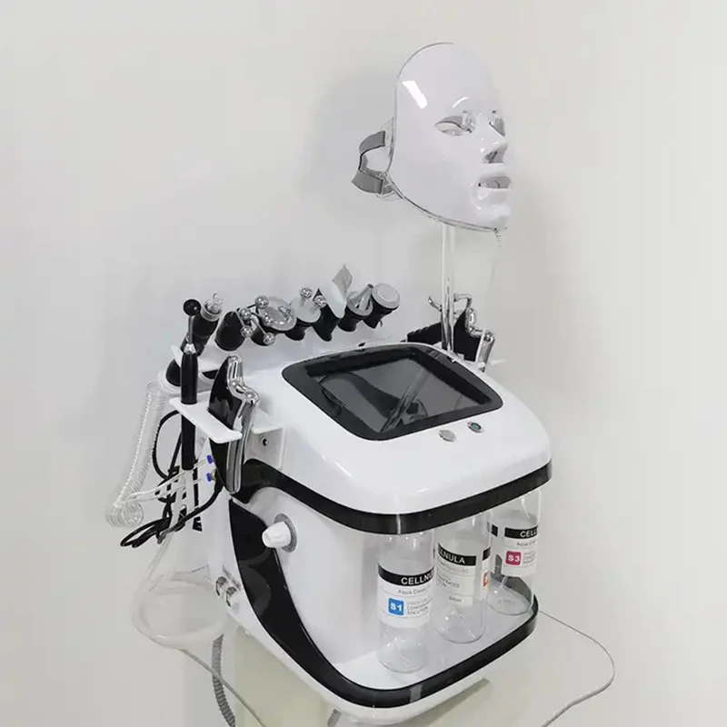 11 in 1 Portable Multifunction Hydra Dermabrasion Hydra Peeling Vacuum Blackhead Remover Skin Care machine With Led Facial Masks
