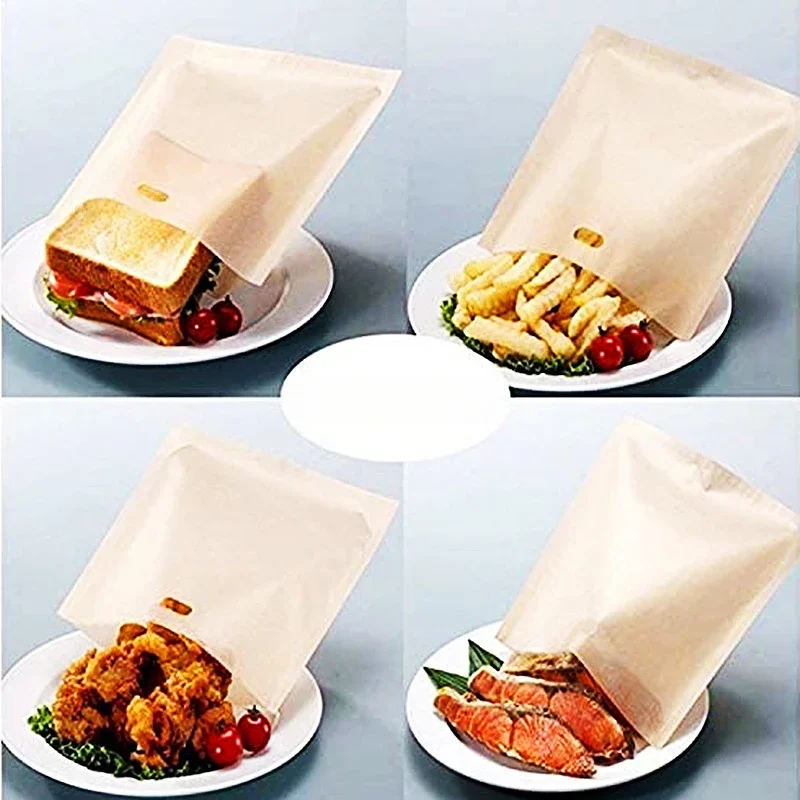 Reusable Toaster Bag Non Stick Bread Bag Sandwich Bags Fiberglass Toast Microwave Heating Pastry Tools microwave cooking bags toaster bag