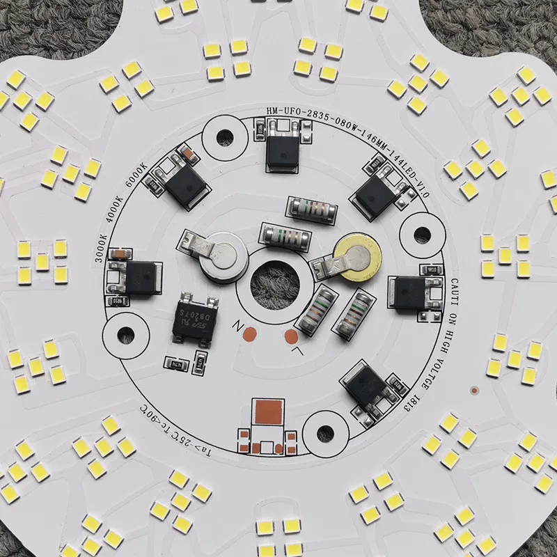 LED Light Board 80W 100W 150W 200W Direct AC 220V SMD 2835 UFO Lamp Panel For High Bay Light Commercial Industrial Lamps Replate