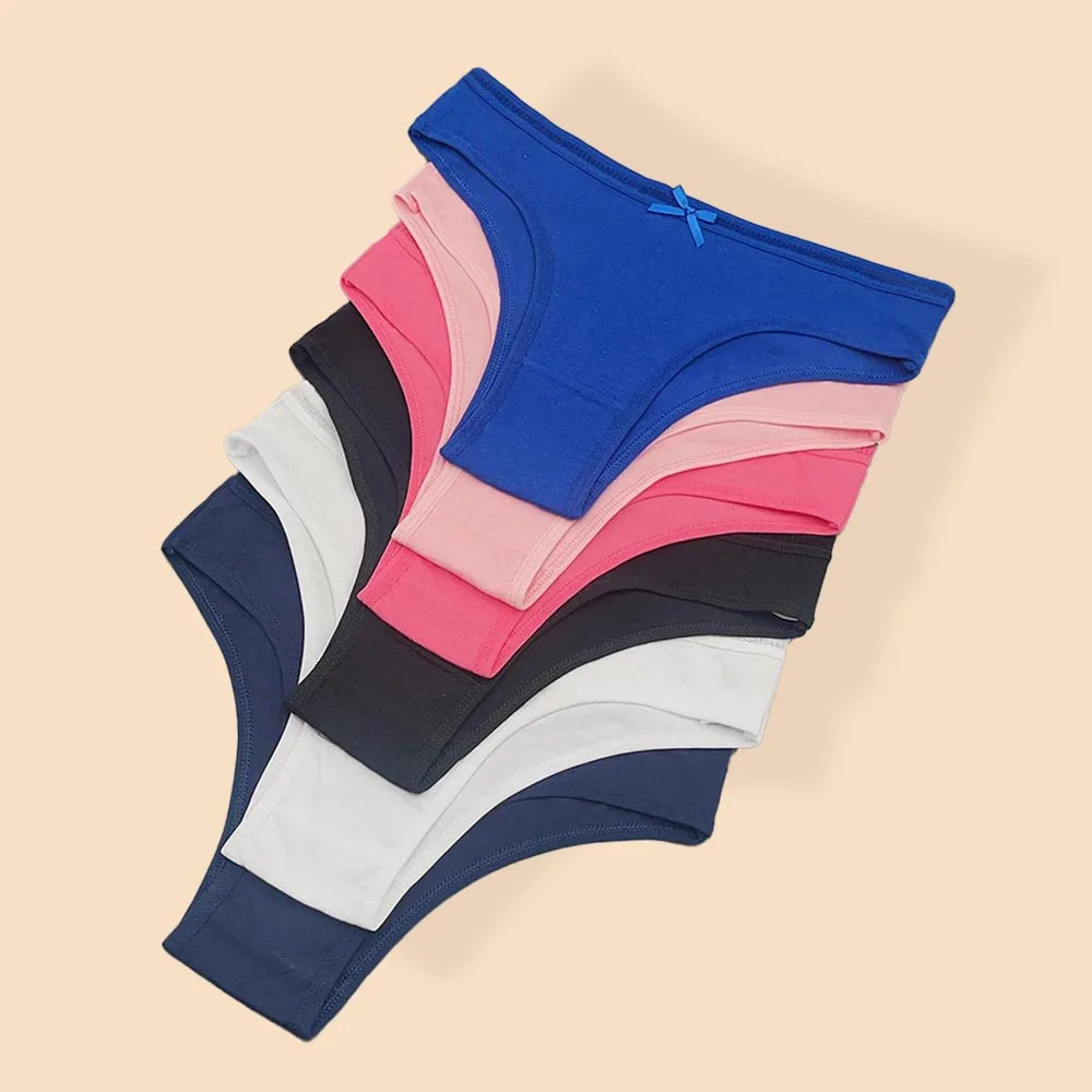 Moonflame 5 Pcs Female Underwear Girls Low Rise Cotton Briefs Sexy Lace Adult Women's Sexy Panties