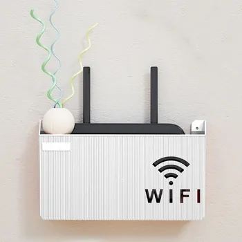 Étagère de rangement pour routeur Wifi sans fil, boîte de rangement murale suspendue en plastique ABS, boîte de rangement pour câbles d'alimentation, boîte de rangement pour Bracelet, décoration de maison, nouveau 1