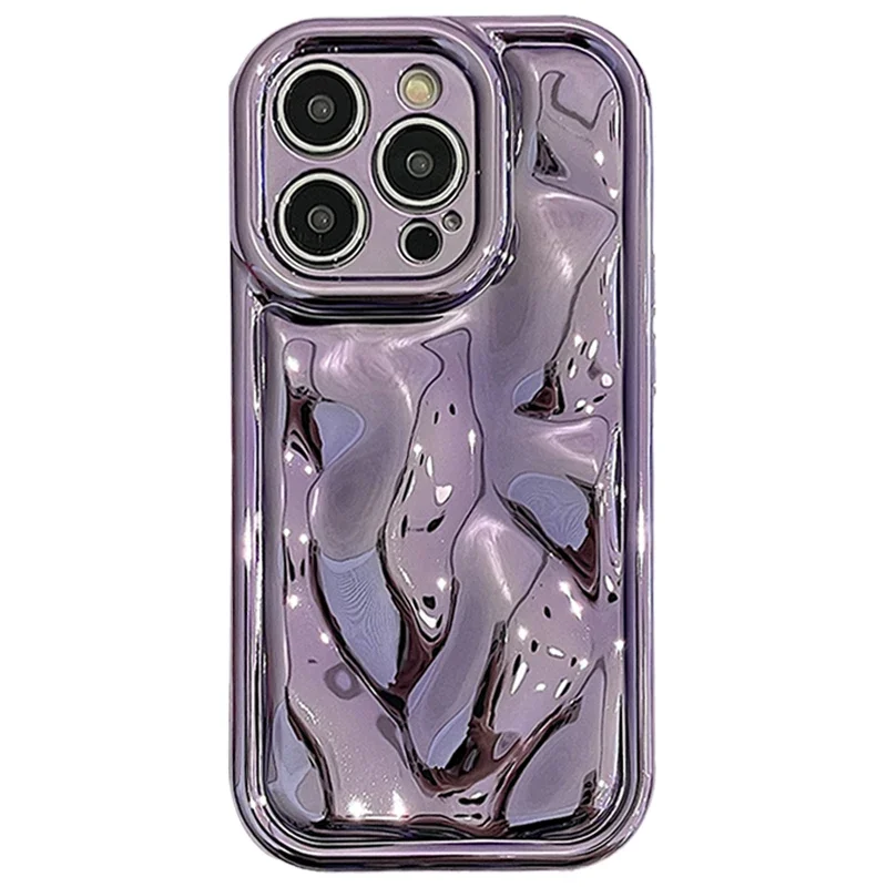 thumbnail image 1 of 3D Glossy Laser Meteorite Texture Plating Case For iPhone 15 14 13 12 11 Pro Max XS XR X 7 14 Plus Plain Color Anti-knock Cover, 1 of 5