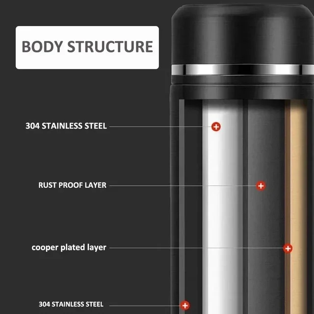 Coffee Cup, Teapot, Smart Sports Bottle with LED Temperature Display, 17 Oz Insulated Stainless Steel Water Bottle 6