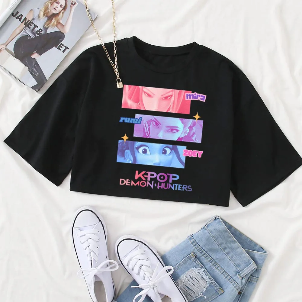 YiJee Haut Court Pour Femme K-Pop Anime Huntrix - T-shirt à