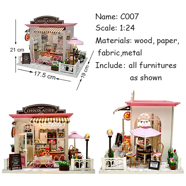 DIY Doll House Miniature Dollhouse With Furnitures Wooden House Miniaturas Toys For Children New Year Christmas Gift C&M 3