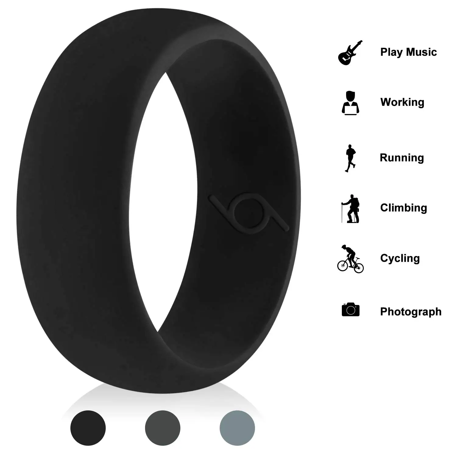 Silicone Ring Geedyn 8mm 6-12 Size 3 Colour Set Silicone Ring Man
