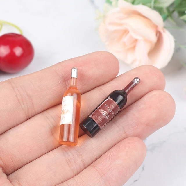 10Pcs 1/12 Mini Wine Bottle Sparkling Water Set Dollhouse Miniature Accessories Simulation Drinks Model Toys Doll House Decor 2