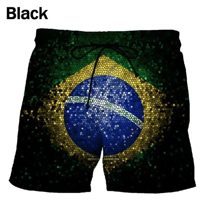 Brazilian Flag 3D Printed Beach Shorts Men Brazilian National Emblem Graphic Shorts Fashion Board Shorts Boys Swimming Trunks 4