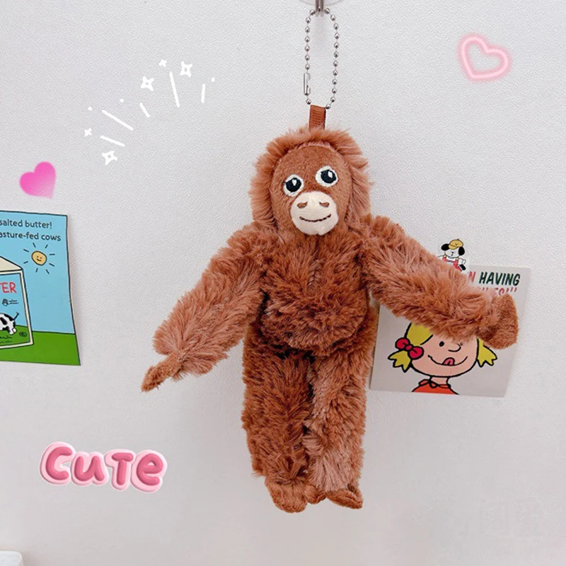 thumbnail image 1 of 1 muñeco de peluche suave, adorable gorila, orangutanes, monos, bonito animal colgante, llavero, regalo de cumpleaños y Navidad para niña y niño, 1 of 5