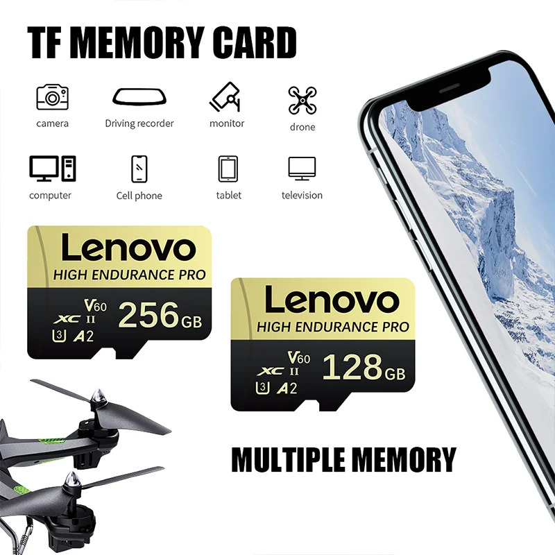 레노버 고속 메모리 카드 512GB 256GB 64GB 128GB SD 카드 미니 TF 카드는 드론 타코그래프 모니터링에 사용됩니다.