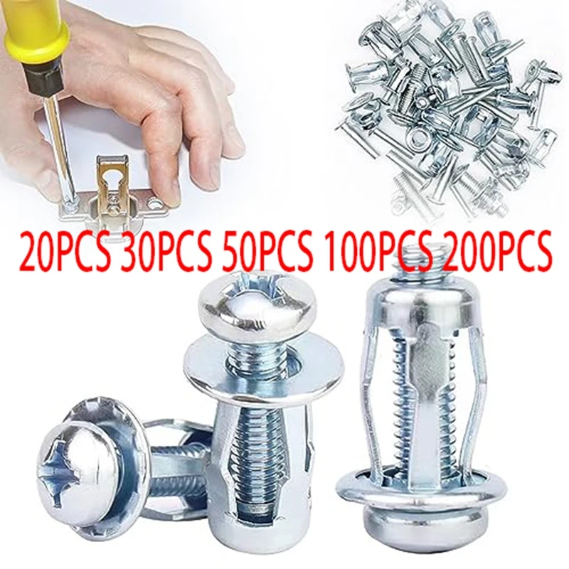 Expansion Screw Petal Nut, M4 X 20 Petal Shape Metal Nut Jack Nuts Petal For Hollow Wall Iron Plastic Thin Metal Thin Durable B