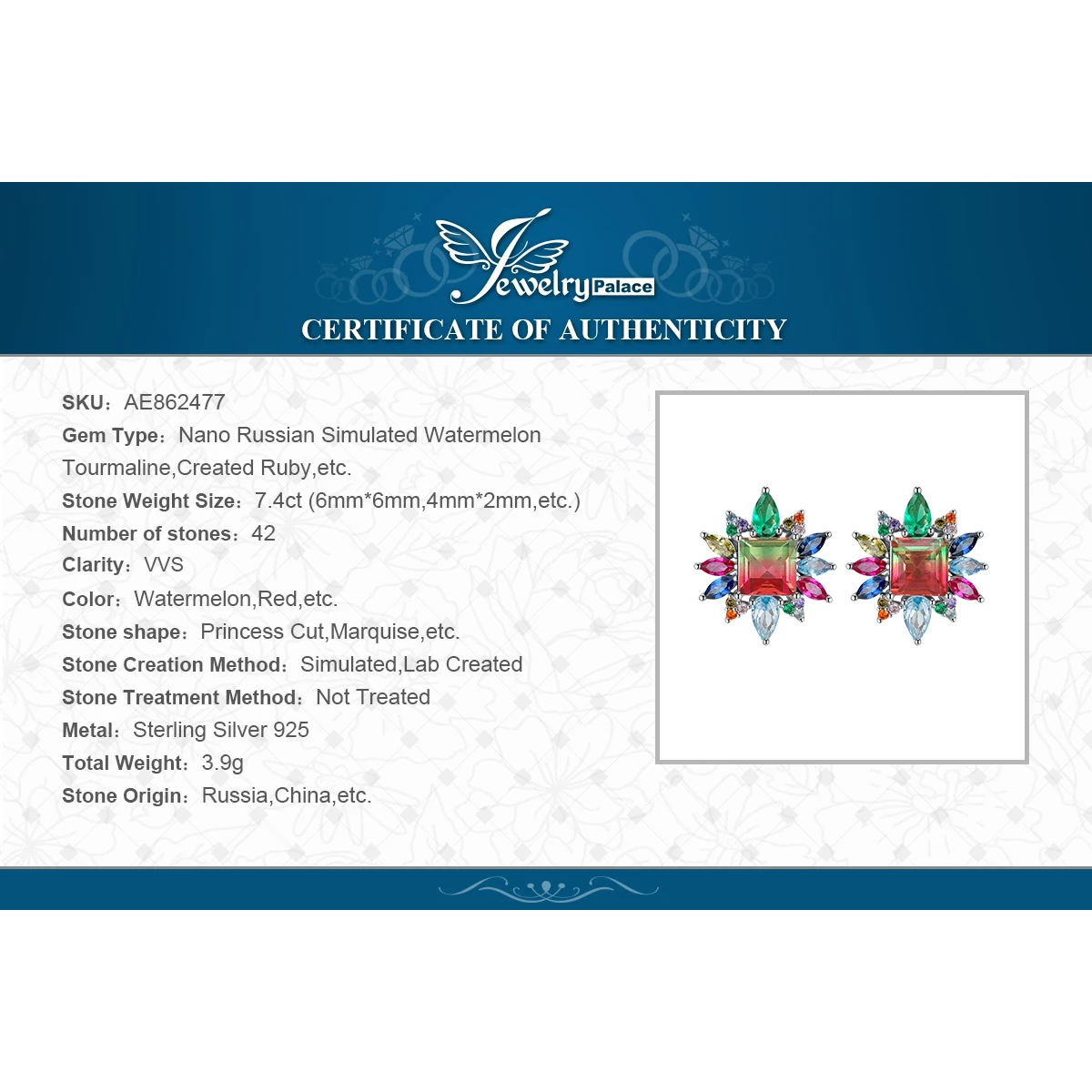 JewelryPalace ο  7.4ct  ùķ̼  ⼮    ͵ Ͱ 