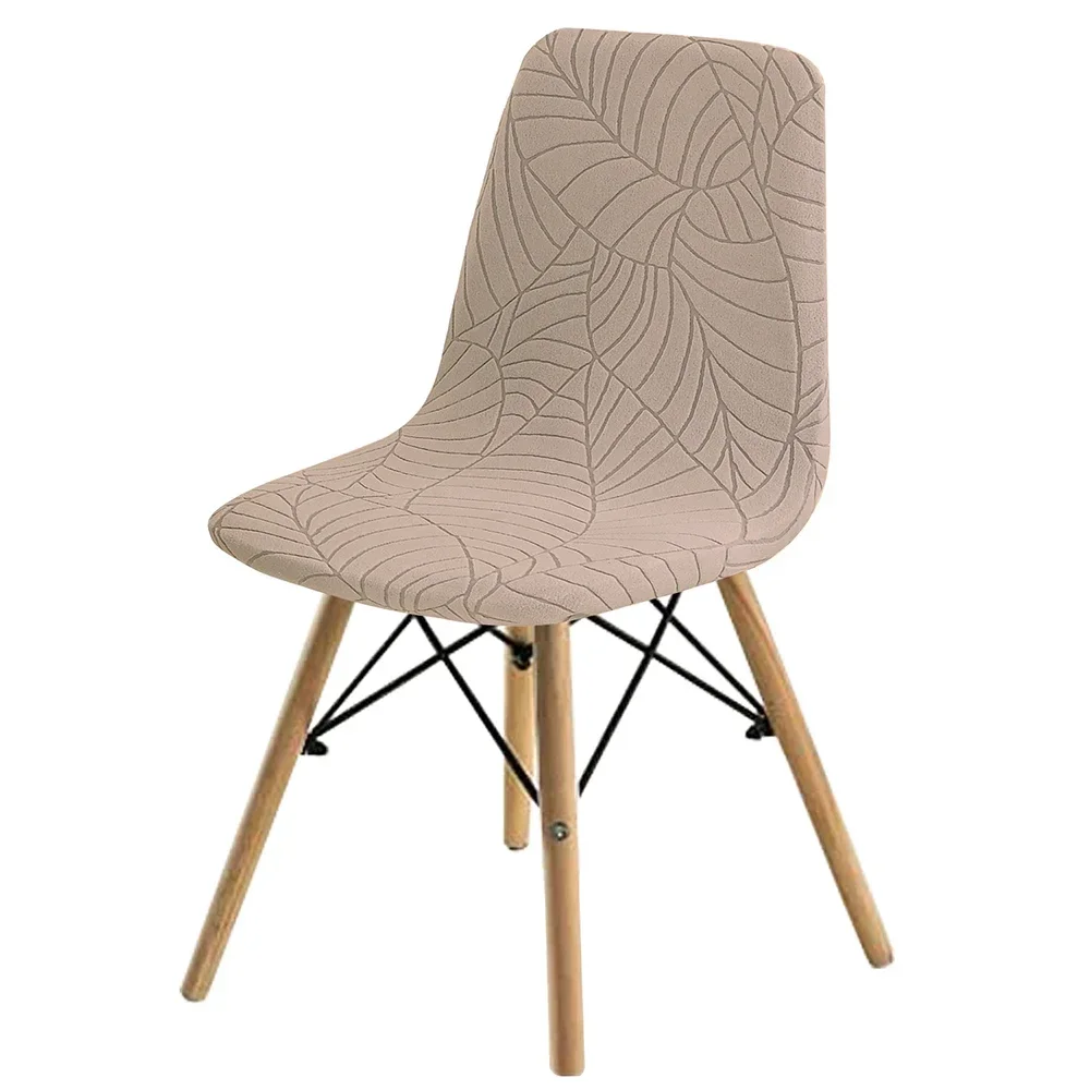 Elegant Stretch Shell Chair Covers with Leaf Design for Dining, Bar, Hotel, and Event Seating