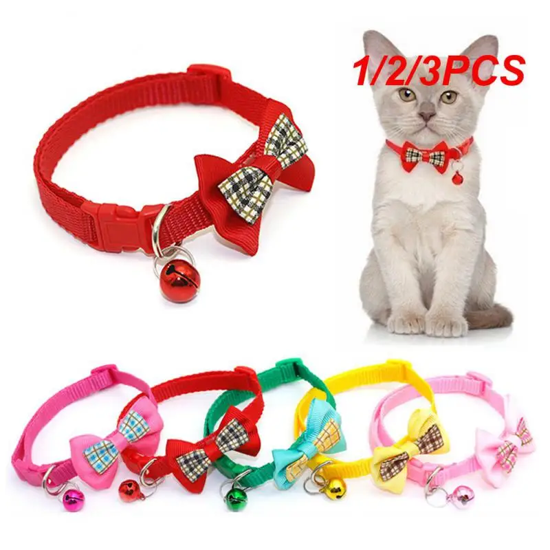 

1/2/3PCS Mini Dog Cat Collars Pet Collar Bow Bell Collar Cute Design Cute Cat Jewelry For Pet-themed Parties Beauty Pageants