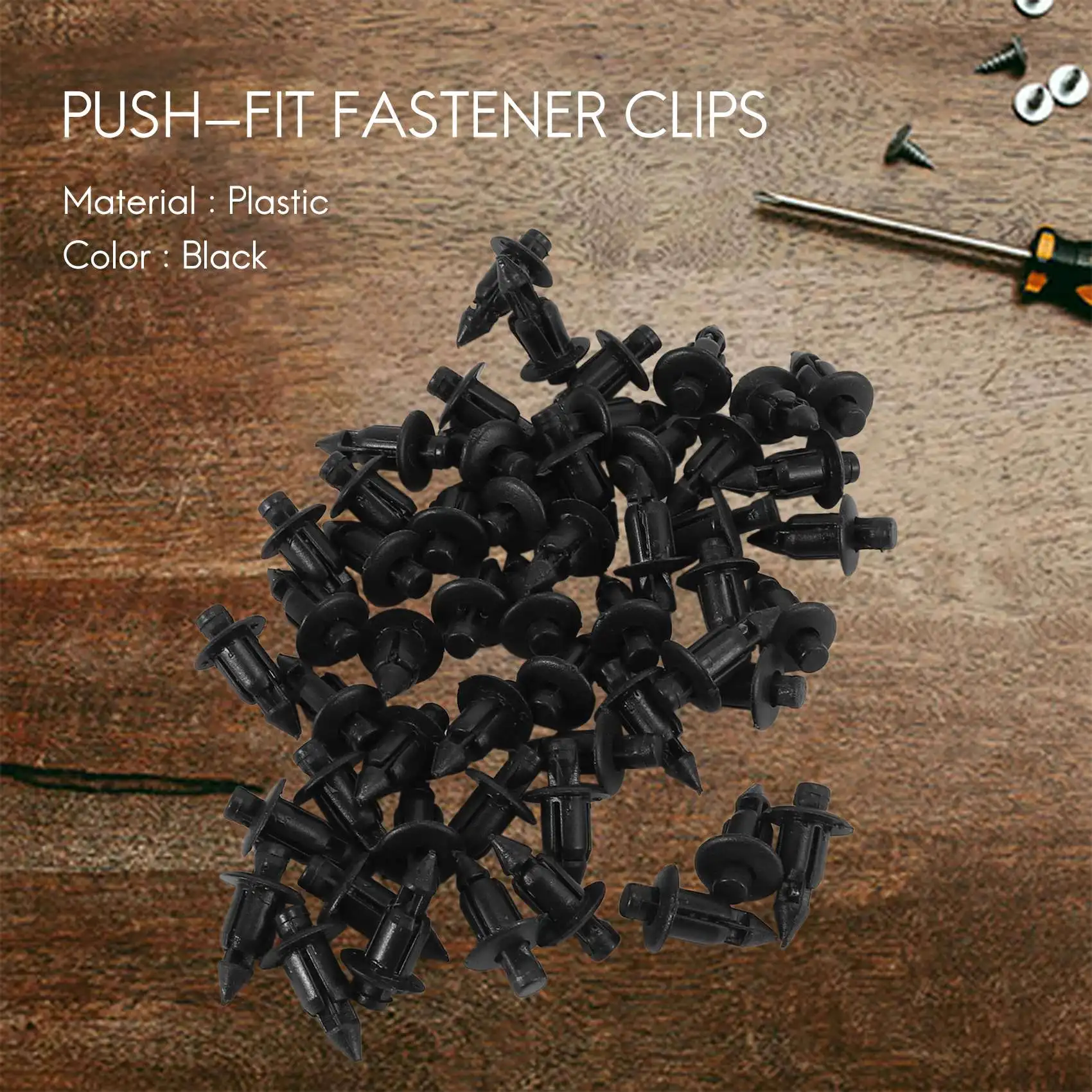 50x Plastic Rivet Bike Fairing Trim Panel Fastener Clips 6mm for Honda Yamaha Black bike fairing clips