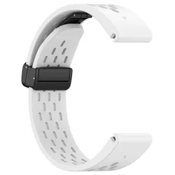 Magnetic Silicone Strap - Adjustable 20mm to 26mm Band - 26mm (White)