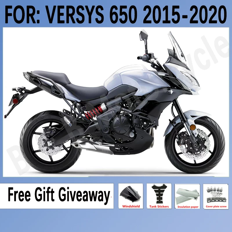 

Комплект обтекателей для мотоцикла из АБС-пластика для KAWASAKI VERSYS650 KLE650 KLE 650 2015 2016 2017 2018 2019 2020 белый комплект обтекателей