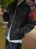 New Men Boys Black Dragon Peony Embroidered Reversible double-sided Sukajan Souvenir Jacket  2024 China Dragon Year Exclusive 2