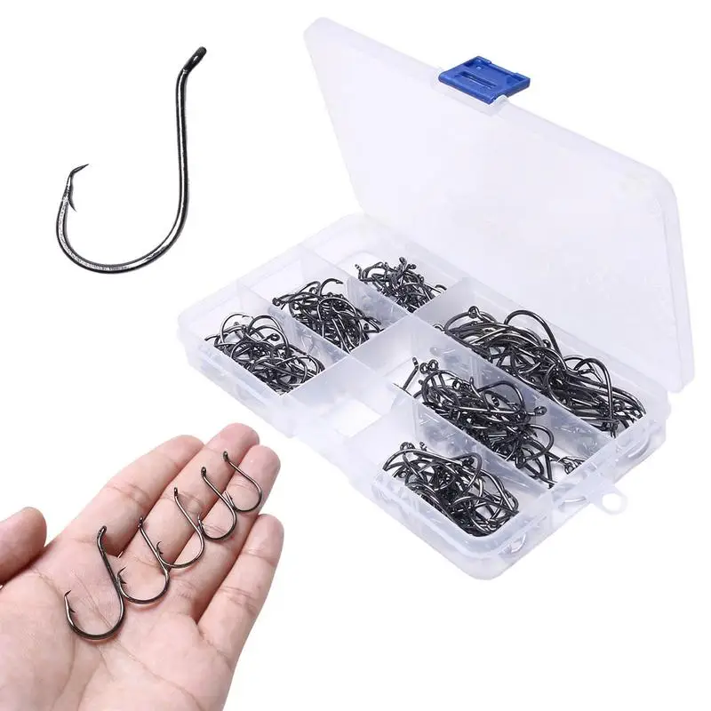 Fishing Hooks Fish Hooks For Freshwater High Carbon Steel With Barbs