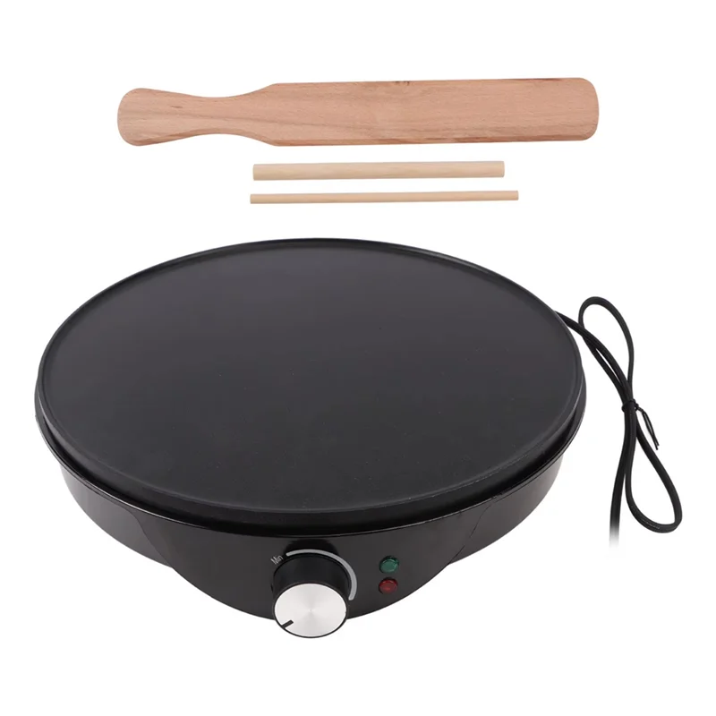 Electric Griddle Crepe Maker Withbatter Spreader Perfect Forpancakes Andscones EU Plug