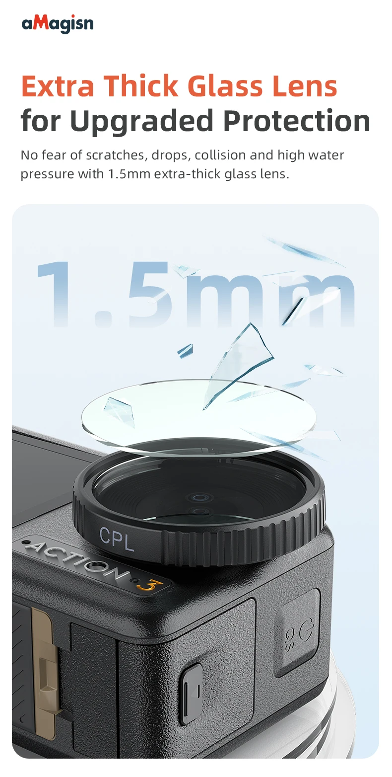 UV/CPL/ND Filter Kits Für DJI Osmo Action 5 Pro/4/3 Optische Glas Aluminium Rahmen sport Kamera Outdoor Schießen Zubehör – Detail 9