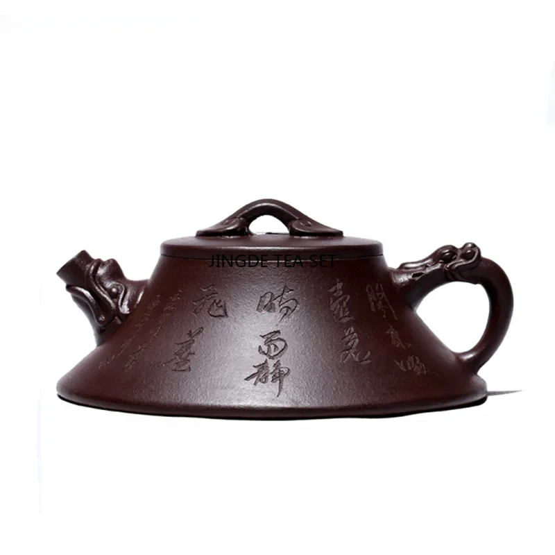 140ml Yixing Yixing Zisha teapot raw ore cinnabar spoon teapot home beauty tea pot Tea set lid bowl