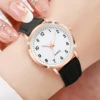 4PCS/Set Fashion Women's Watch Casual Leather Strap Versatile Round Dial Quartz Watch Set 5