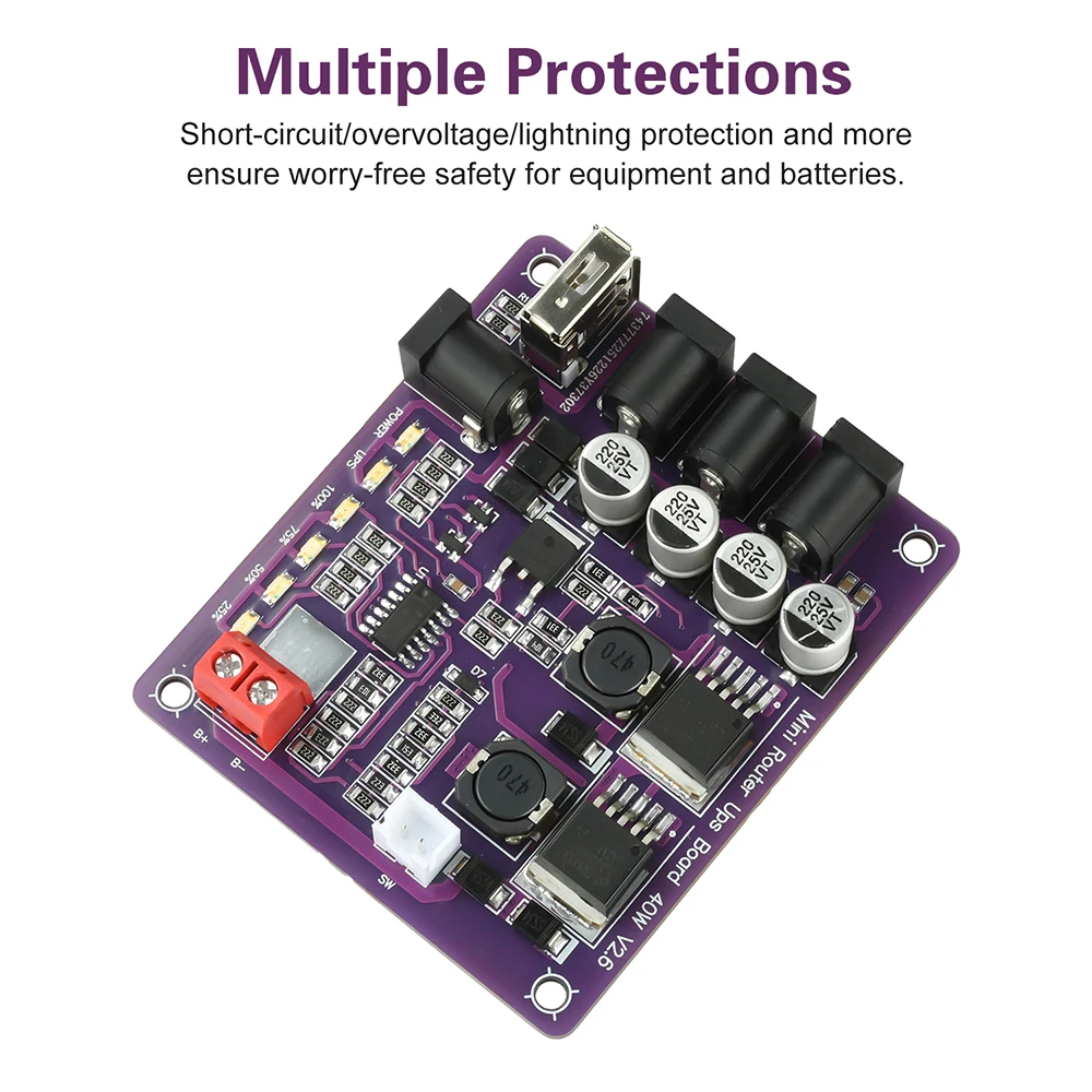Compact Multi-Voltage Router Backup Power Supply Unit (40W UPS)