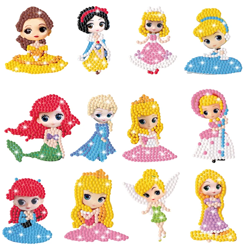 Adesivi Per Pittura Diamante 5D Facili Per Bambini Adesivi Per Mosaico Con Diamanti Disney Princess Diamond Art Con Kit Di Numeri Per Bambini