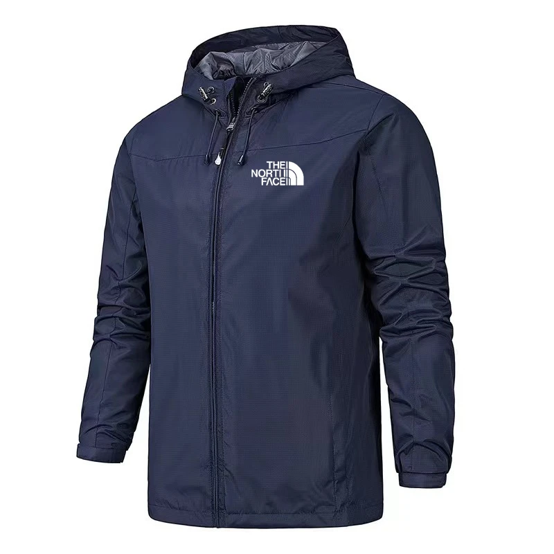Men's Hooded Outdoor Hiking Waterproof Windbreaker Jacket Adjustable Drawstring Casual Sportswear raincoat and rainpants suit men reflective hoodie
