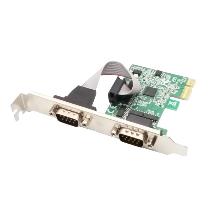 

Новый 2-портовый Встроенный PCI для EXPRESS PCIE на RS232 последовательный адаптер, карта PCI-E на DB9 RS-