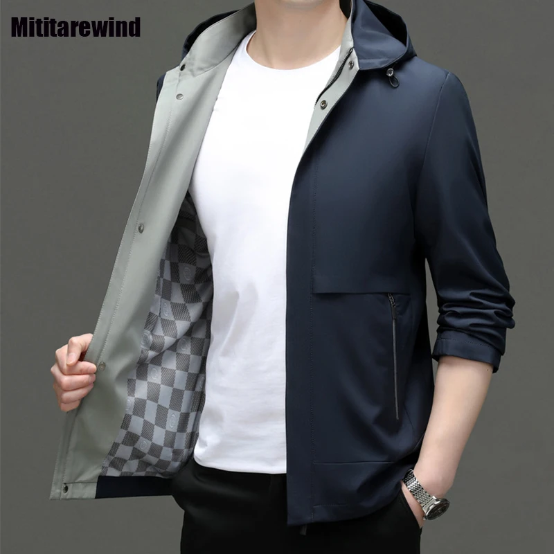 

Brand Jacket New Spring Autumn Coats for Men Outdoor Casual Jackets Solid Zipper Detachable Hood Casual Jacket Fashion Versatile