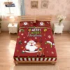 3pcs Merry Christmas Santa Claus Print Bed Sheet Set Multi Size Soft Bedcover Bedroom Bedding Holiday Decoration