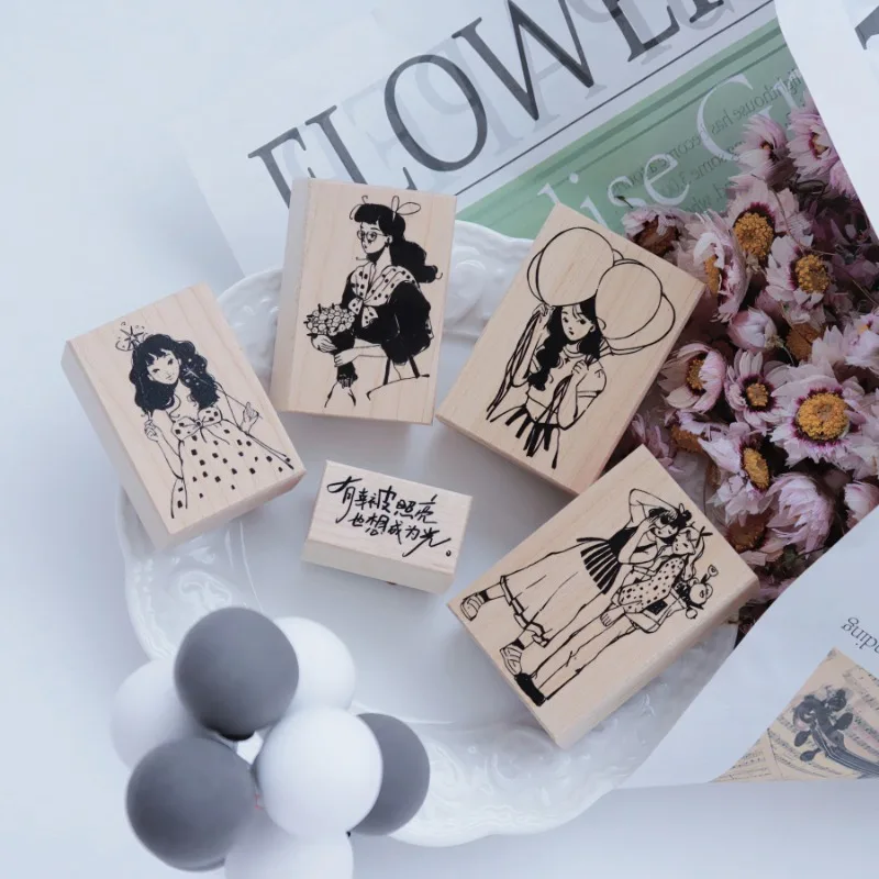 

Прекрасная романтичная девушка, деревянная фотобумага для рукоделия, скрапбукинг, создание открыток, фотоальбом, Декор, печать