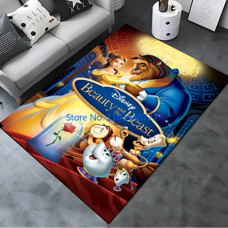 

3D коврик в стиле аниме Красавица и чудовище, для гостиной, 80x120 см, детская спальня, диван, Придверный коврик, Детский напольный коврик для ванной
