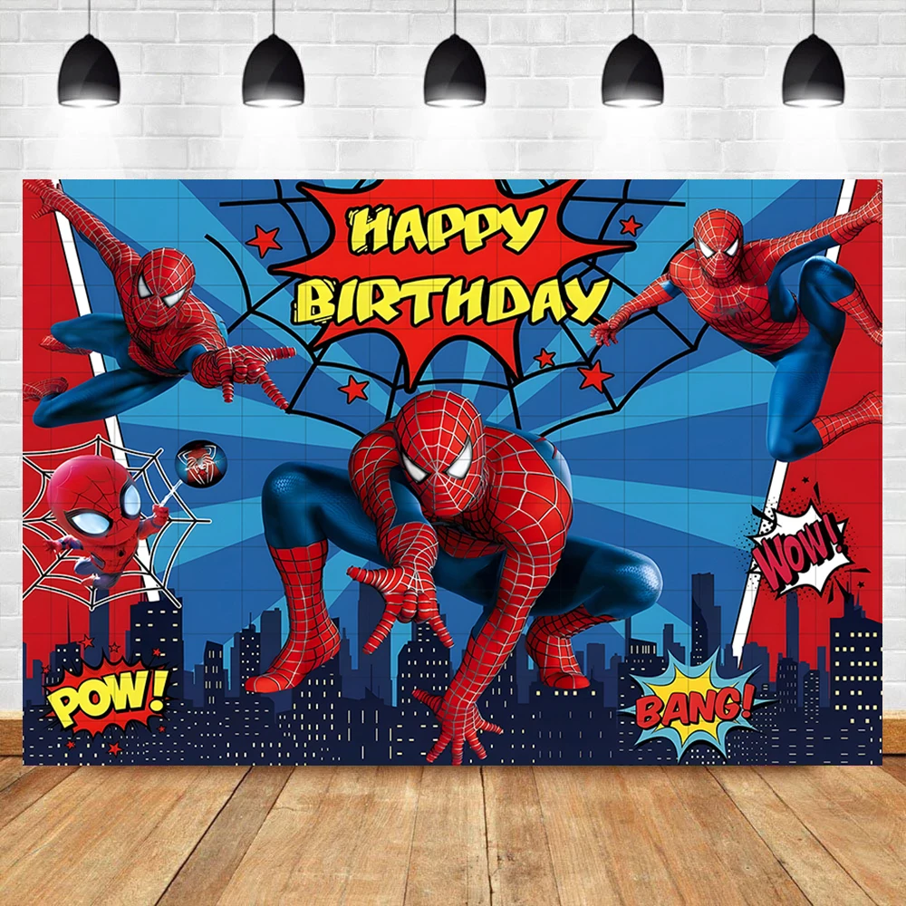 Marvel-Spider-Man-Theme-Backdrop-Customized-Boy-Birthday-Party ...