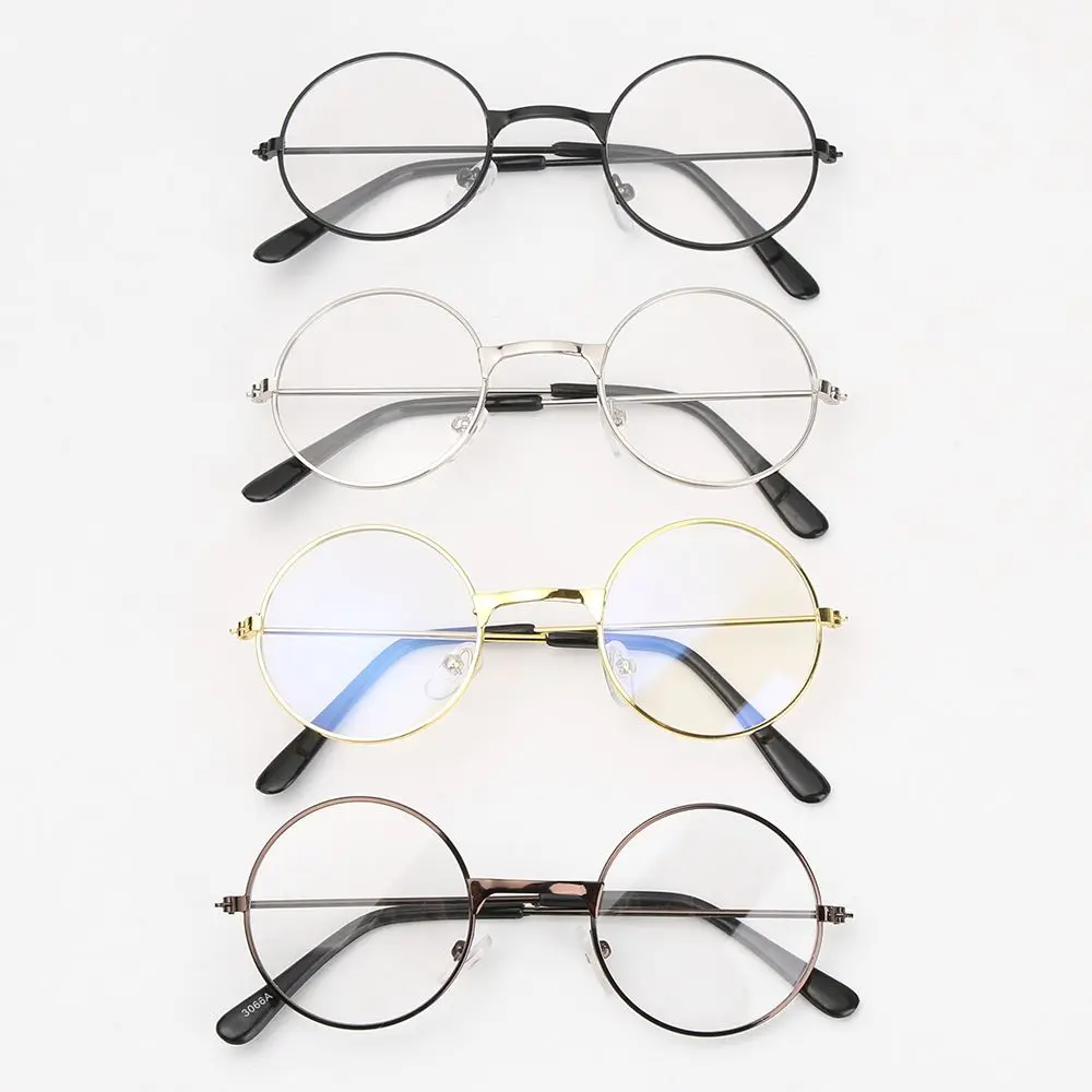 Kids Retro Round Glasses Metal PC Frame