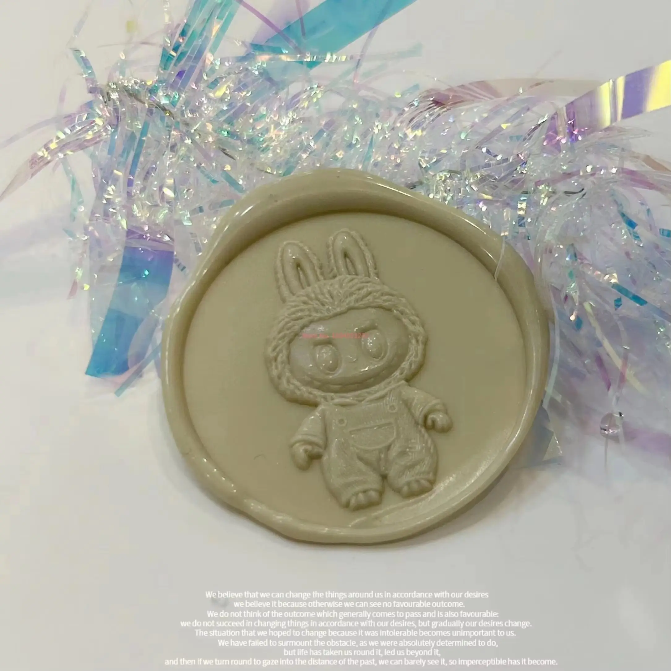 Hot Labubu Fire Seal Seal Head Multi-Layer Relief Cute Fine Carved Copper Head Invitation Envelope Sealing Stamp Surprise Toy