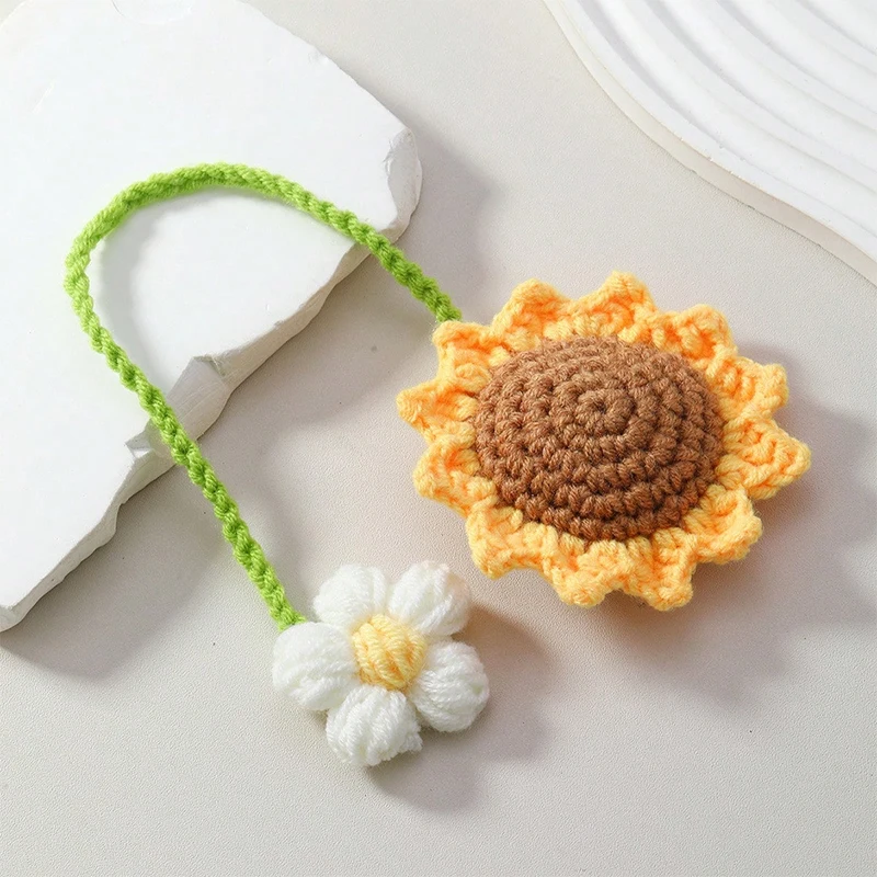 Niedliche gehäkelte Erdbeer-Auto-Hängeornamente für Auto-Rückspiegel-Dekoration, Obst als Geschenk – handgefertigt gestrickt, Geschenke zum Abschluss – Detail 1