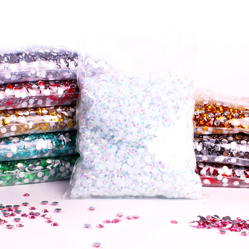 

Wholesale in Bulk Package Resin Non hotfix Rhinestones Glitter Crystals стразы AB Flatback Strass For Nail Arts Accessories