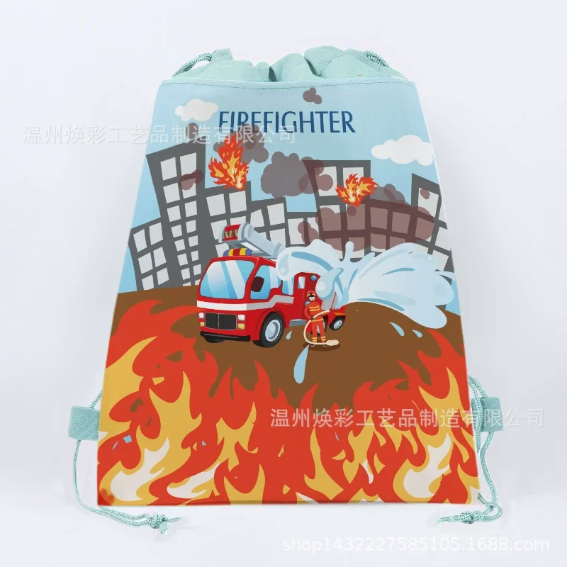 Feuerwehrmann Geburtstagsdekoration Feuerwehrauto Geschirr Teller Tassen Serviette Banner Hintergrund Geschenktüten Papa Kreis Kind Partyzubehör – Detail 17
