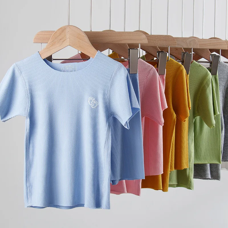

Children Short-sleeved Summer Suit Thin Loose Boys Girls Leisure Wear Pajamas