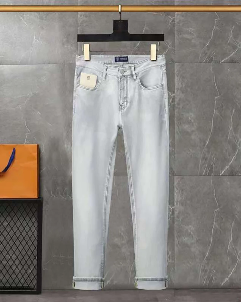 

BC Jeans Cotton Men's 2024 Four Seasons New Casual Wear White Old Design Simple Long Pants Large Size 31-40 High Quality
