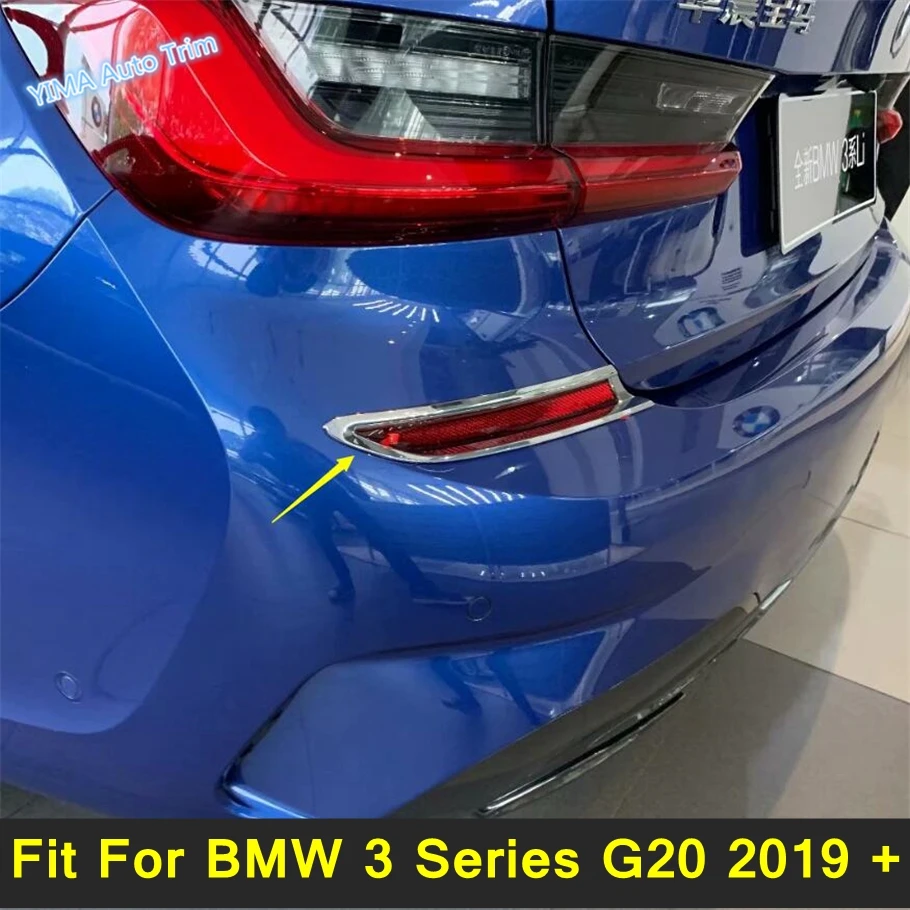 

Rear Trunk Tail Fog Lights Lamp Foglight Frame Cover Trim Fit For BMW 3 Series G20 2019 - 2023 Shiny Car Exterior Accessories