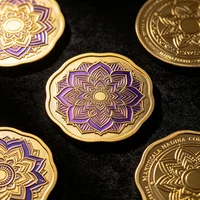 Custom Mandala Flower Commemorative Coin, Gold Silver Plated 3D Enamel Engraved Collectible Souvenir Coin for Meditation & Gifts - Image 3