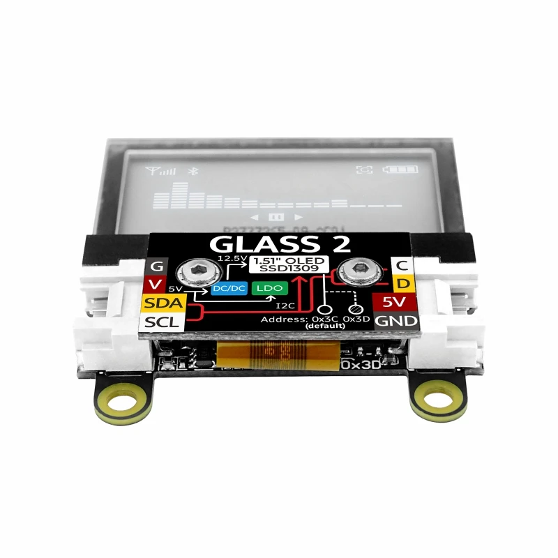 Oficial Oled Glass2 Unidade 1.51 Transparente M5stack - Imagem 2