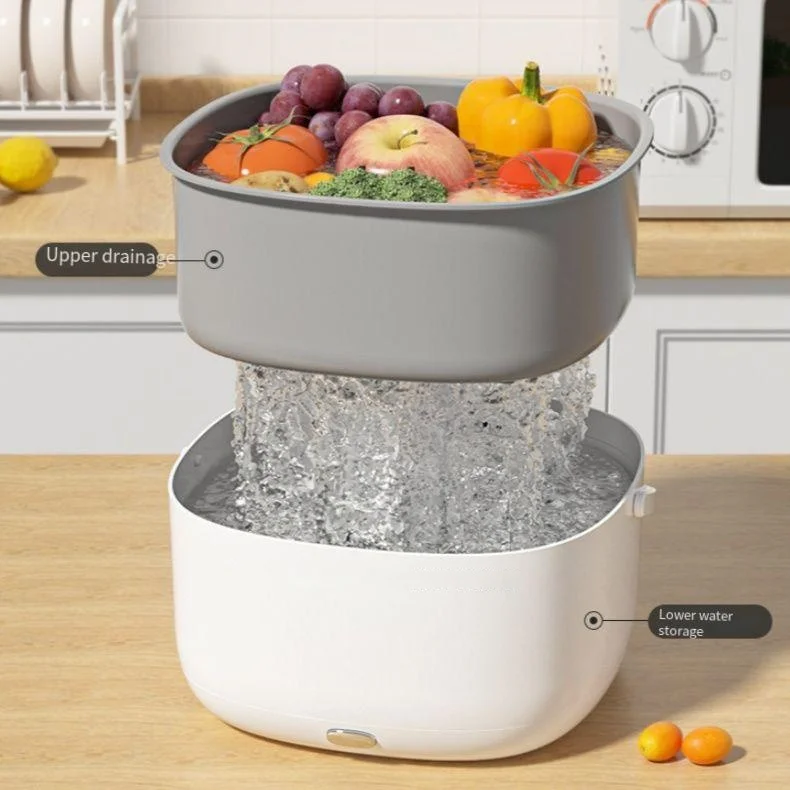 Household Food Ultrasound Vegetables Cleaning Basket Remove Pesticide Residues Fruits Vegetable Washer battery powered 2