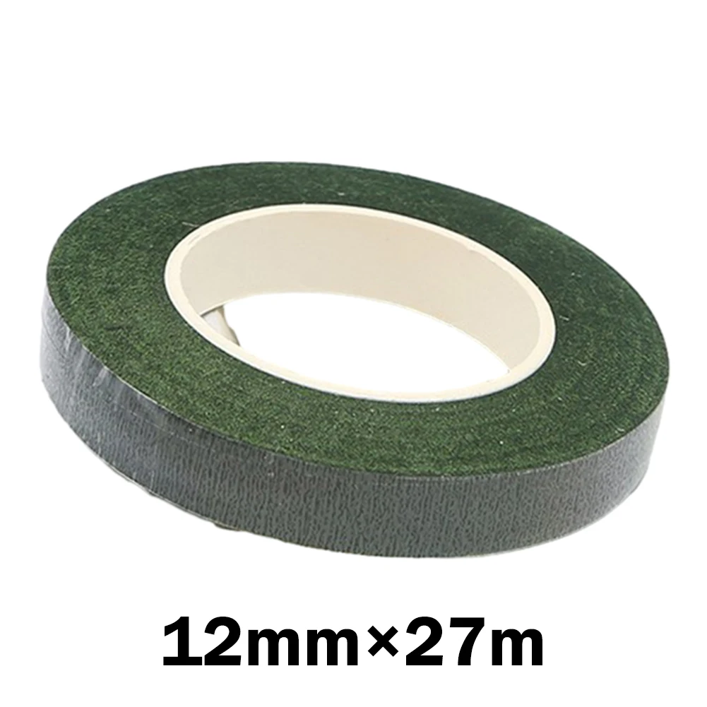 Professional Grade Floral Stem Tape 30 Yard 12MM Width Green and Brown Perfect for Flower Wrapping and Decoration